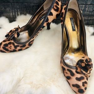 DOLCE & GABBANA Leopard Flower Leather Calf Hair